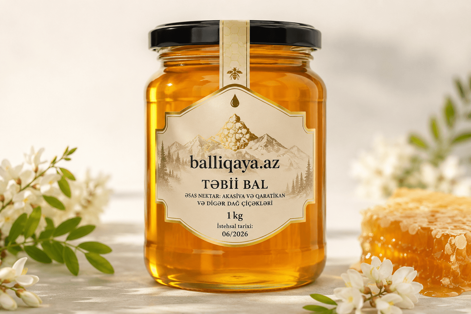 Bal Akasiya-Qaratikan Mix 950 gr, Zaqatala balı