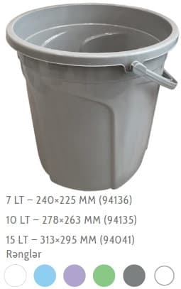 Plastik qapaqsız vedrələr