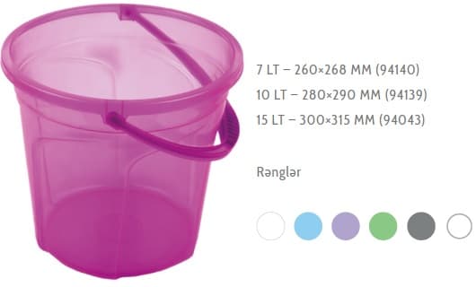 Plastik qapaqsız vedrələr