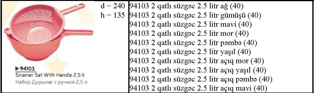 Plastik süzgəclər