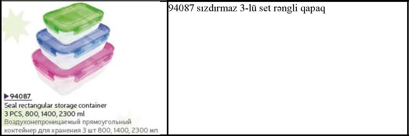 Plastik sızdırmaz qida qabları