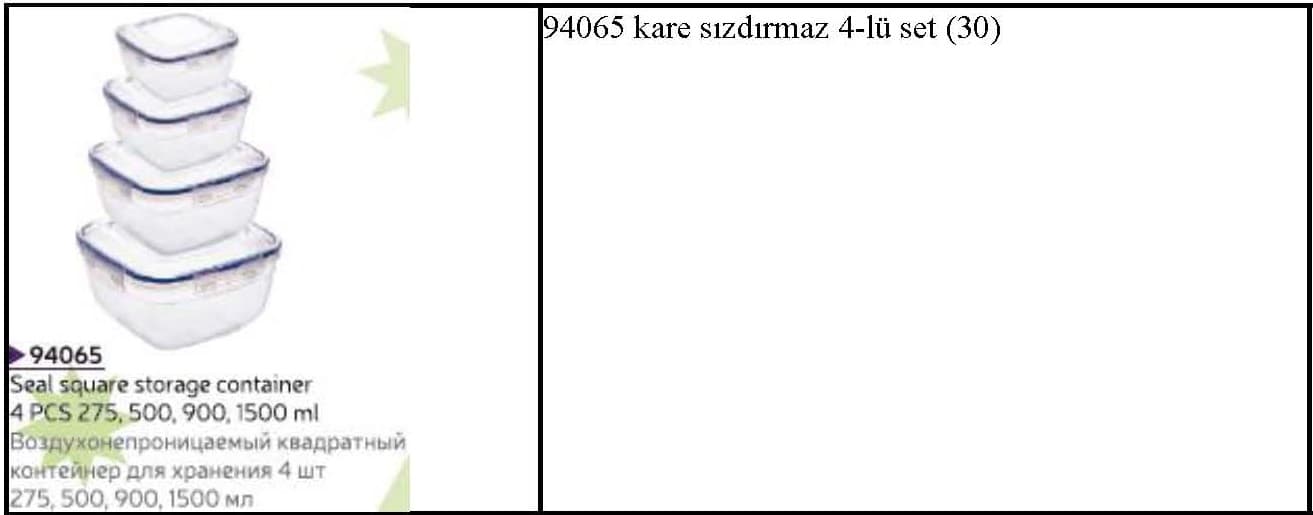 Plastik sızdırmaz qida qabları