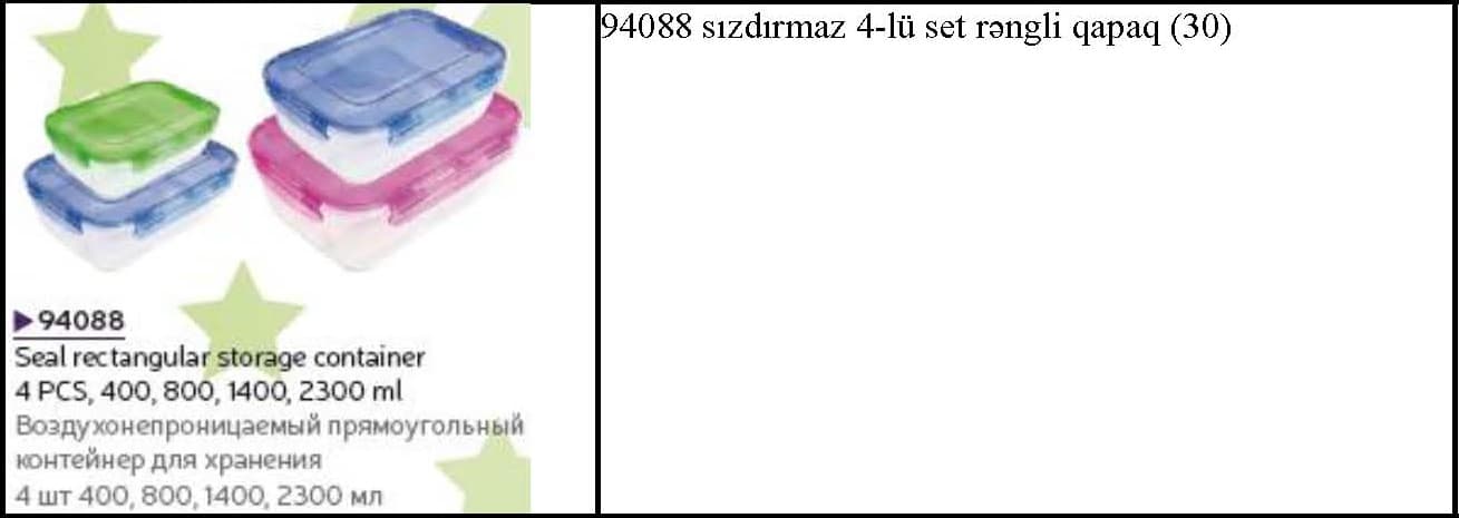 Plastik sızdırmaz qida qabları