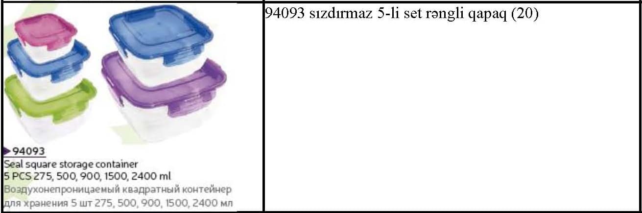 Plastik sızdırmaz qida qabları