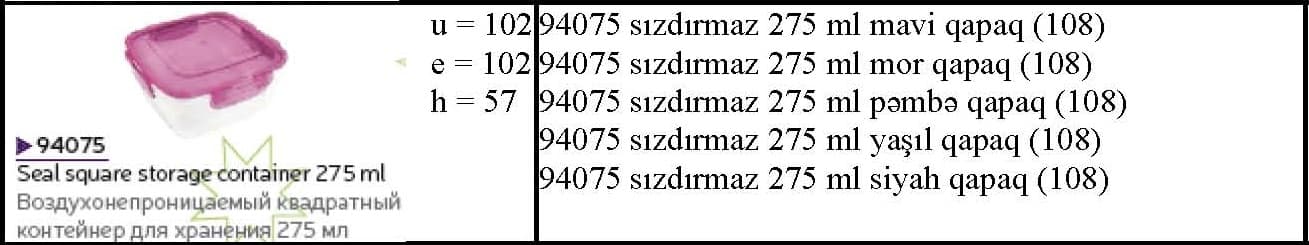 Plastik sızdırmaz qida qabları