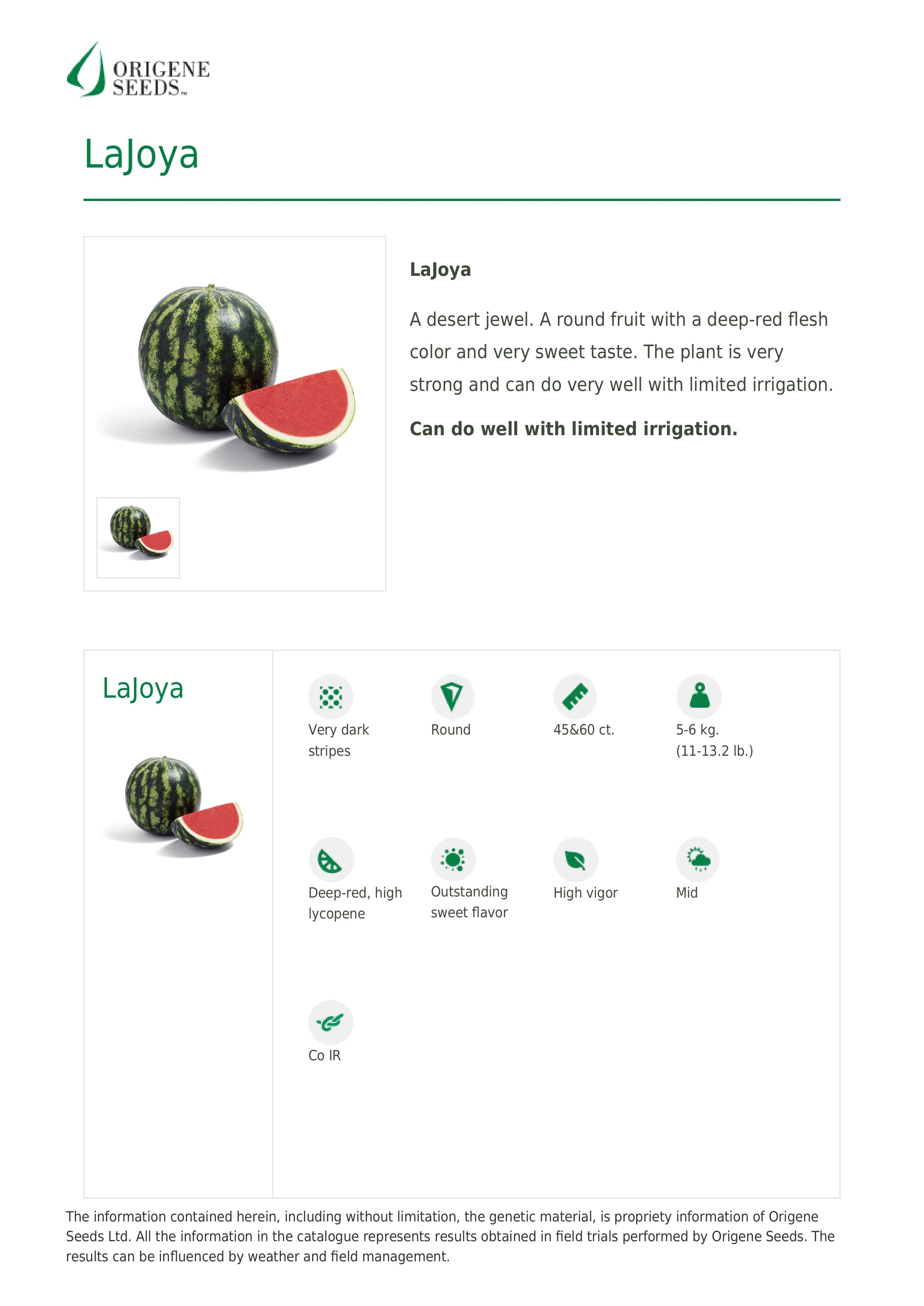 LaJoya-tumsuz qarpız toxumu