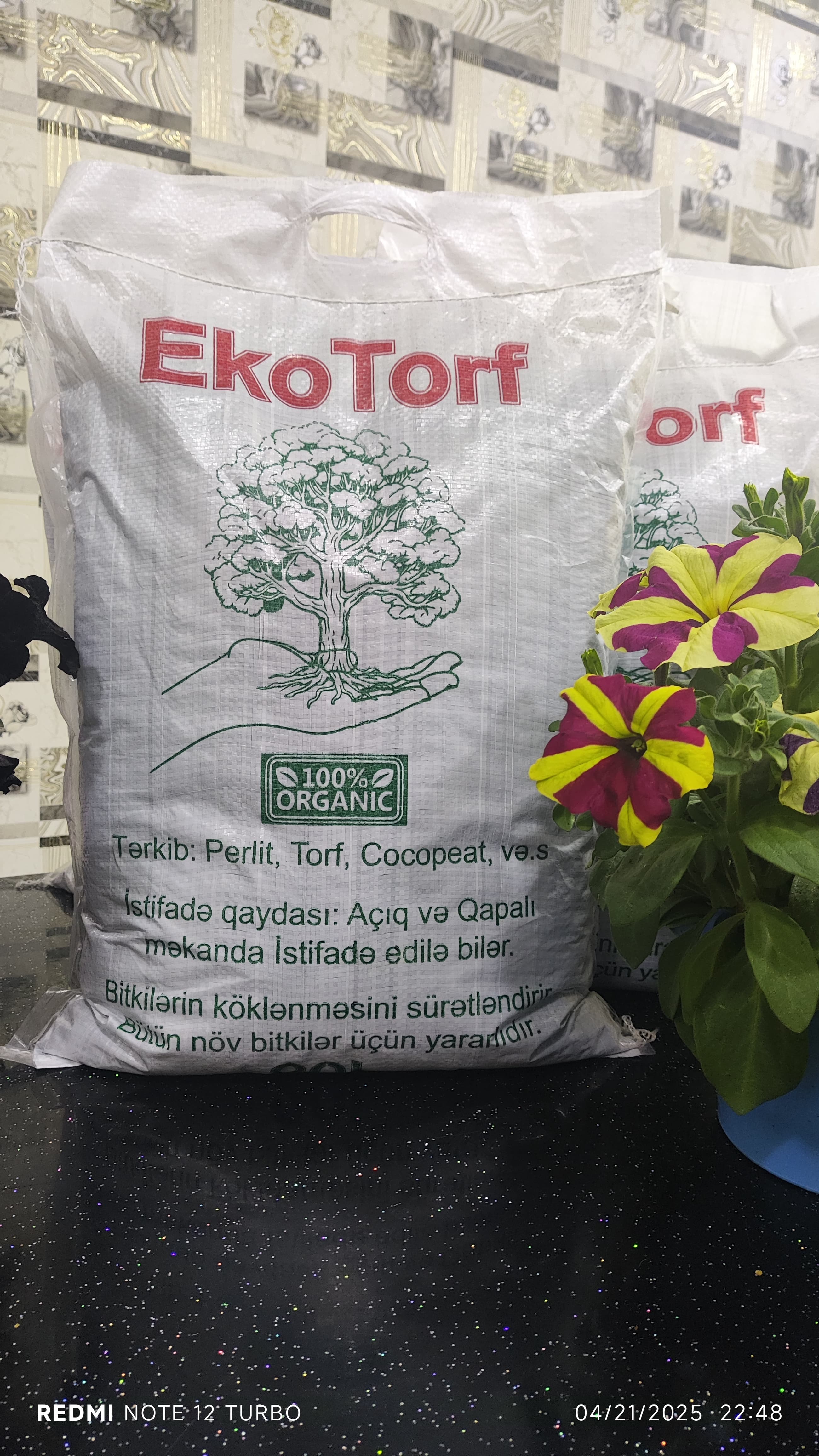 Eko torf. Torf .gübrə . Kakabit .